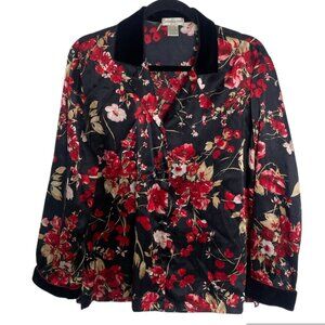 ⭐️ Faux Fur Collar Floral Hipster Romantic Sexy Love Hippie Chic Button Blouse